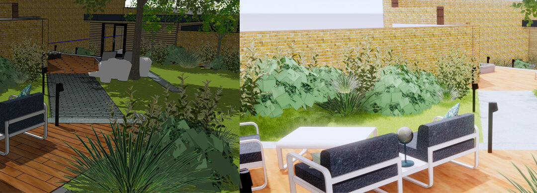 Plan 3D jardin