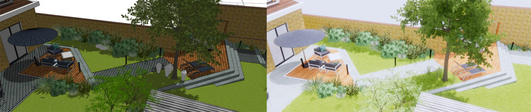 Plan 3D jardin