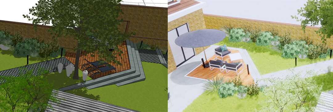 Plan 3D jardin